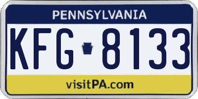 PA license plate KFG8133