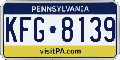 PA license plate KFG8139