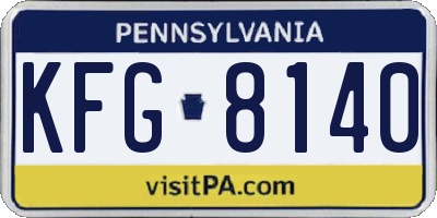 PA license plate KFG8140