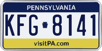 PA license plate KFG8141