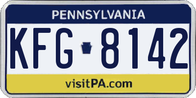 PA license plate KFG8142