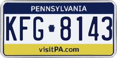 PA license plate KFG8143