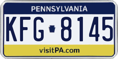 PA license plate KFG8145