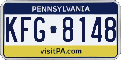 PA license plate KFG8148