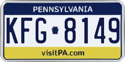 PA license plate KFG8149