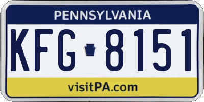 PA license plate KFG8151
