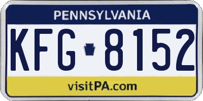 PA license plate KFG8152