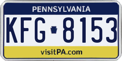 PA license plate KFG8153