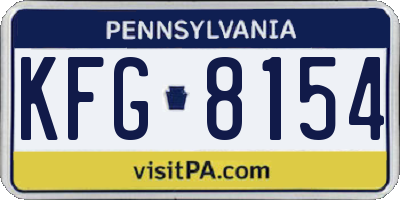 PA license plate KFG8154