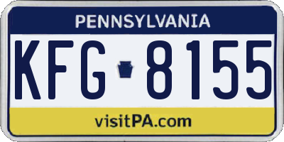 PA license plate KFG8155