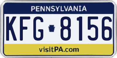 PA license plate KFG8156