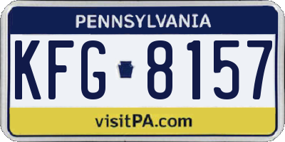 PA license plate KFG8157