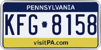 PA license plate KFG8158