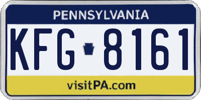 PA license plate KFG8161