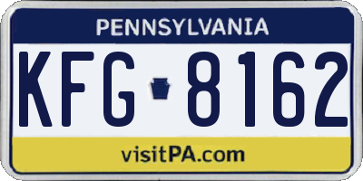 PA license plate KFG8162