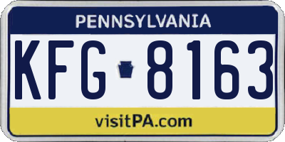 PA license plate KFG8163