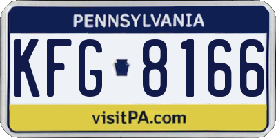 PA license plate KFG8166