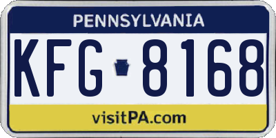 PA license plate KFG8168