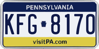 PA license plate KFG8170