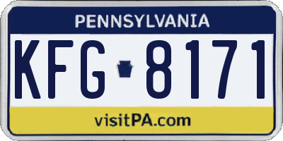 PA license plate KFG8171
