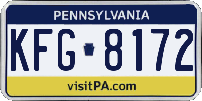PA license plate KFG8172