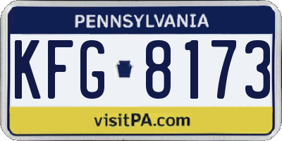 PA license plate KFG8173