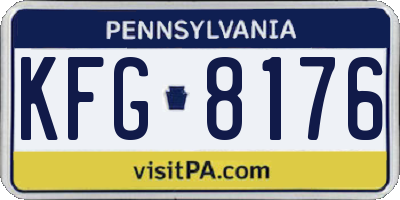 PA license plate KFG8176