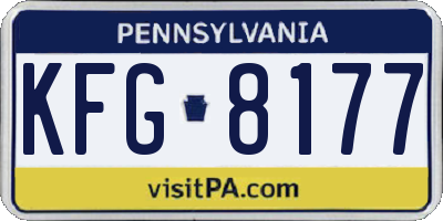 PA license plate KFG8177