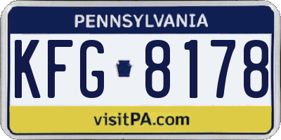 PA license plate KFG8178