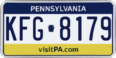 PA license plate KFG8179