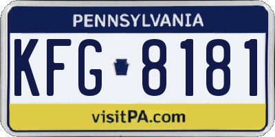 PA license plate KFG8181
