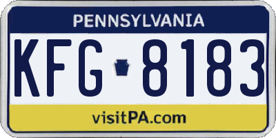 PA license plate KFG8183