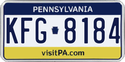 PA license plate KFG8184