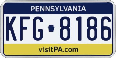 PA license plate KFG8186