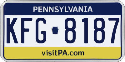 PA license plate KFG8187