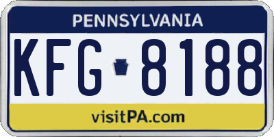 PA license plate KFG8188