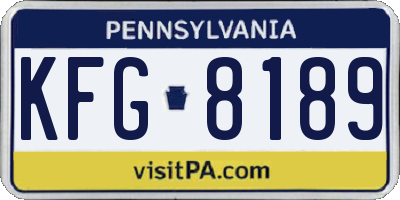 PA license plate KFG8189