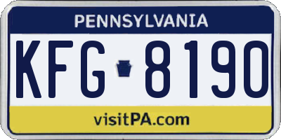 PA license plate KFG8190