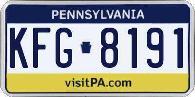 PA license plate KFG8191