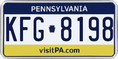 PA license plate KFG8198