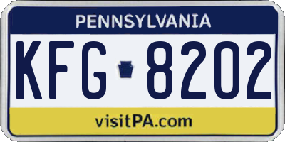 PA license plate KFG8202