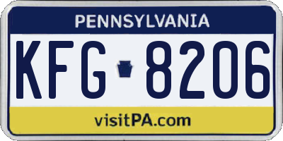 PA license plate KFG8206