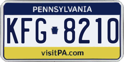 PA license plate KFG8210