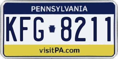 PA license plate KFG8211