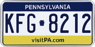 PA license plate KFG8212