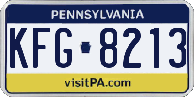 PA license plate KFG8213