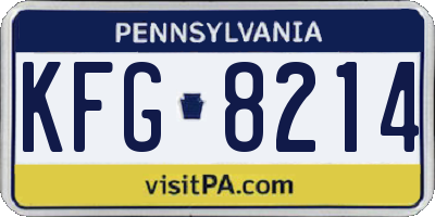 PA license plate KFG8214