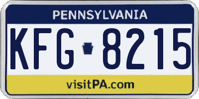 PA license plate KFG8215