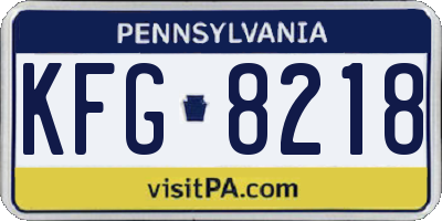 PA license plate KFG8218