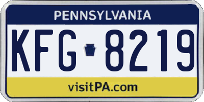 PA license plate KFG8219